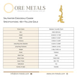 18ct Yellow Gold - Saltwater Crocodile Charm