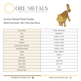 18ct Yellow Gold - Classic Grand Piano Charm