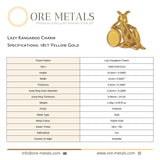 18ct Yellow Gold - Lazy Kangaroo Charm