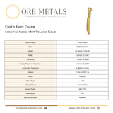 18ct Yellow Gold - Chef's Knife Charm