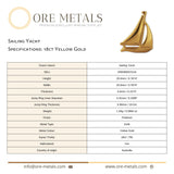18ct Yellow Gold - Sailing Yacht Charm