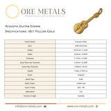 18ct Yellow Gold - Acoustic Guitar Charm