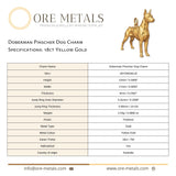 18ct Yellow Gold - Doberman Pinscher Dog Charm