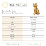 18ct Yellow Gold - Devon Rex Cat Charm