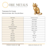 18ct Yellow Gold - Tonkinese Cat Charm