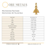 18ct Yellow Gold - Mini Christmas Tree Charm