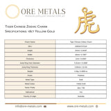18ct Yellow Gold - Tiger Chinese Zodiac Charm