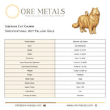 18ct Yellow Gold - Siberian Cat Charm
