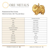 18ct Yellow Gold - Pomeranian Dog Charm