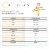 18ct Yellow Gold - Ox Chinese Zodiac Charm