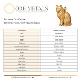 18ct Yellow Gold - Balinese Cat Charm