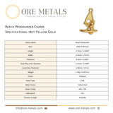 18ct Yellow Gold - Beach Windsurfer Charm