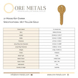 18ct Yellow Gold - 21 House Key Charm