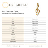 18ct Yellow Gold - Bold Treble Clef Charm