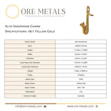 18ct Yellow Gold - Alto Saxophone Charm
