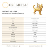 18ct Yellow Gold - Chihuahua Dog Charm