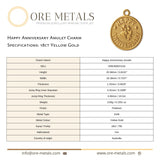 18ct Yellow Gold - Happy Anniversary Amulet Charm