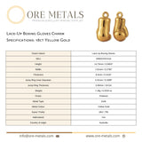 18ct Yellow Gold - Lace-Up Boxing Gloves Charm