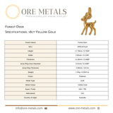 18ct Yellow Gold - Forest Deer Charm