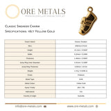 18ct Yellow Gold - Classic Sneaker Charm