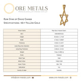 18ct Yellow Gold - Raw Star of David Charm