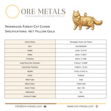 18ct Yellow Gold - Norwegian Forest Cat Charm