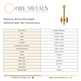 18ct Yellow Gold - Medieval Battle Axe Charm