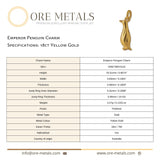 18ct Yellow Gold - Emperor Penguin Charm