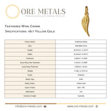 18ct Yellow Gold - Feathered Wing Charm