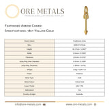 18ct Yellow Gold - Feathered Arrow Charm