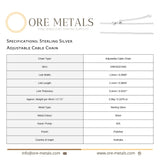 925 Sterling Silver - Adjustable Cable - Necklace Chain