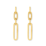 18ct Yellow Gold - Paperclip Dangle Earrings