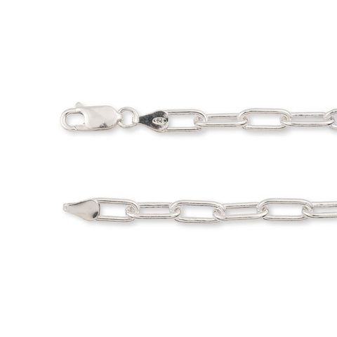 925 Sterling Silver - Industrial Paperclip - Bracelet Chain