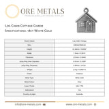 18ct White Gold - Log Cabin Cottage Charm
