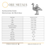 18ct White Gold - Australian Emu Charm