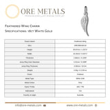 18ct White Gold - Feathered Wing Charm