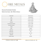 18ct White Gold - Sailing Schooner Charm