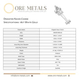 18ct White Gold - Dragster Racer Charm