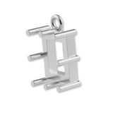 9ct White Gold - Rectangle Prong Setting