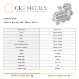 18ct White Gold - Steam Train Charm