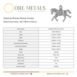 18ct White Gold - Saddled Riding Horse Charm