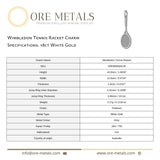 18ct White Gold - Wimbledon Tennis Racket Charm