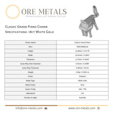 18ct White Gold - Classic Grand Piano Charm
