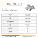 18ct White Gold - Hairy Wombat Charm