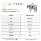 18ct White Gold - Farmyard Dairy Cow Charm