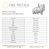 18ct White Gold - Ragdoll Cat Charm