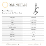 18ct White Gold - Tundra Reindeer Charm