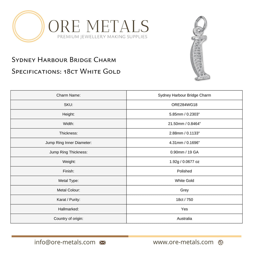 18ct White Gold - Sydney Harbour Bridge Charm