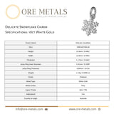 18ct White Gold - Delicate Snowflake Charm