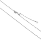 9ct White Gold - Adjustable Cable - Necklace Chain